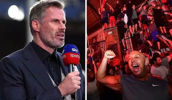 Sky Sports urged to sack Jamie Carragher after Liverpool icon joins wild celebrations