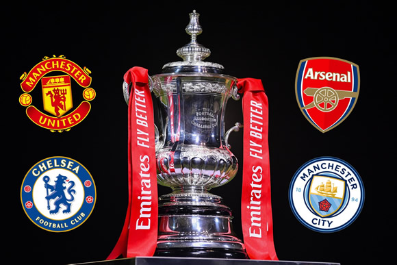 FA Cup semifinals: Manchester United-Chelsea; Arsenal-Manchester City