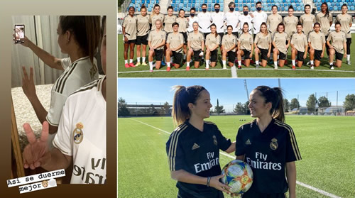 Real Madrid Women congratulate the men's team on winning LaLiga Santander