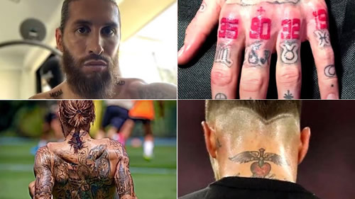 A look at Sergio Ramos' crazy tattoos