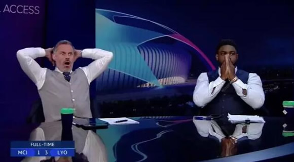 Jamie Carragher And Micah Richards' Reaction To Raheem Sterling Miss Is Absolutely Priceless
