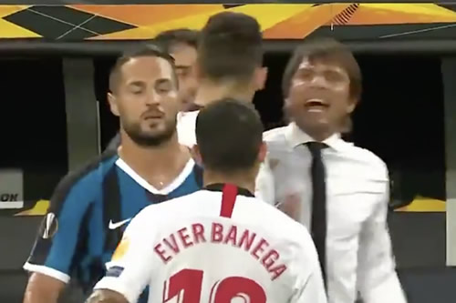 Antonio Conte clashes with Ever Banega during Europa League final after bizarre 'wig' jibe
