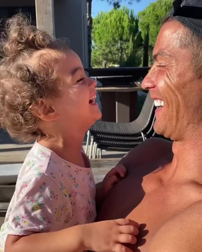 Cristiano Ronaldo gives daughter peck on lips as Georgina Rodriguez posts adorable behind-the-scenes clip of family life