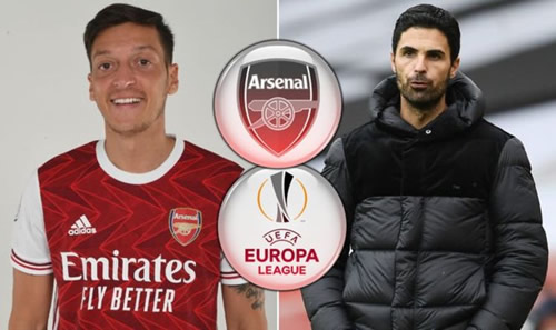 Arsenal boss Mikel Arteta axes Mesut Ozil and one other star from Europa League squad