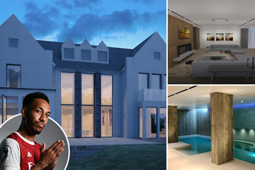 Inside Pierre-Emerick Aubameyang’s luxury new bespoke mansion with pool, Jacuzzi, bar, steam room, sauna and gym