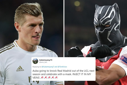 Aubameyang-Kroos row sees Arsenal and Real Madrid fans enter Twitter war in defence of their stars