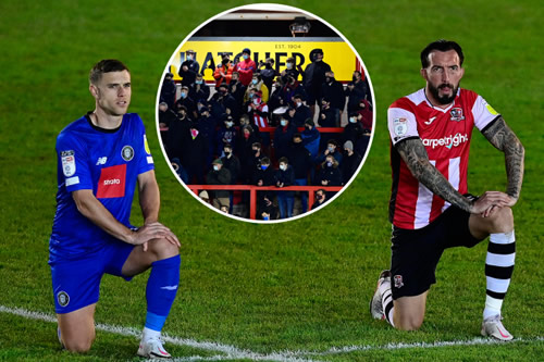 Exeter and Cambridge fans boo players taking knee with Grecians supporter ejected from ground