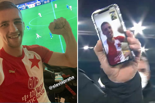 Watch West Ham star Tomas Soucek celebrate on FaceTime with old Slavia Prague team-mates after win over Leicester