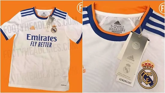 Real Madrid's 2021/22 home shirt leaked