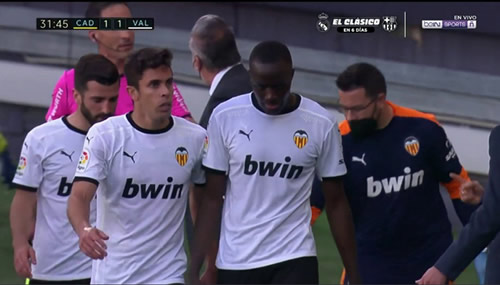 Valencia players walk off pitch over alleged racist abuse against Mouctar Diakhaby