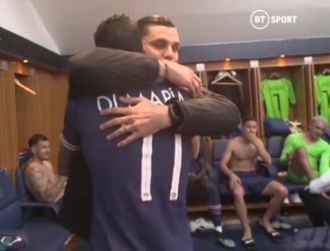 PS-GLEE Inside PSG’s dressing-room celebrations after Bayern win as Mbappe dances on table while team-mates soak him with water