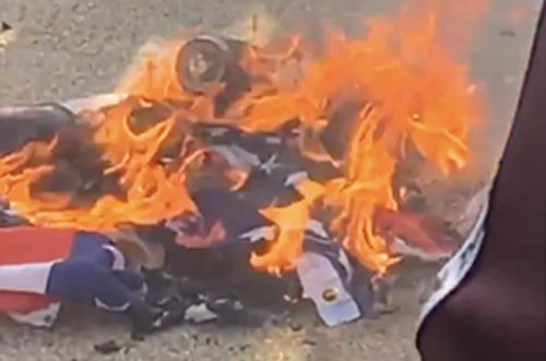 Man Utd fans filmed burning American flag due to Glazers as protests escalate