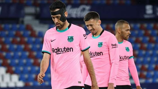 Busquets fears Barcelona's La Liga title fight is over after slip-up against Levante