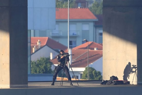 Sniper spotted on alert during Chelsea and Man City's Champions League final