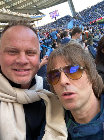 MANCHESTER UNITED legend Patrice Evra mocked Liam Gallagher by dressing up as him following Manchester City's Champions League final defeat to Chelsea.
