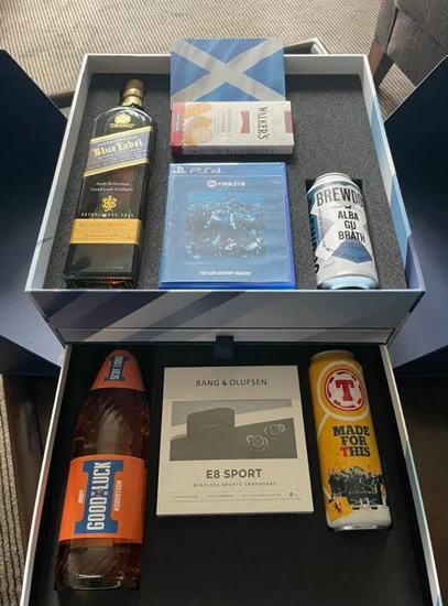 SCOT THE LOT Andy Robertson surprises Scotland pals with £900 Euro 2020 gift boxes including can of Tennent’s, Irn Bru & whiskey
