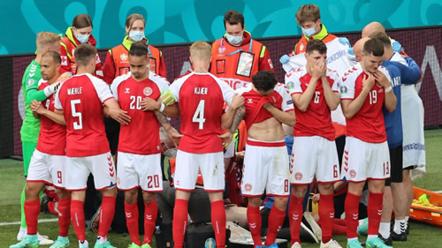 Denmark's Christian Eriksen stable after collapsing, receiving CPR in Euro 2020 game with Finland