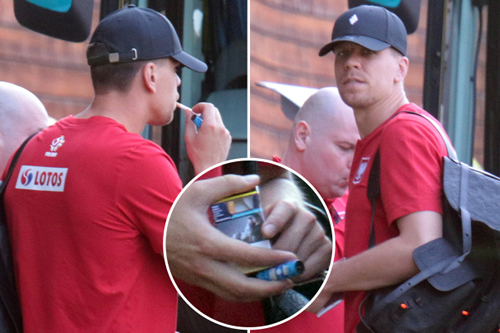 Poland keeper Wojciech Szczesny spotted with cigarette in mouth just hours before Euro 2020 draw with Spain