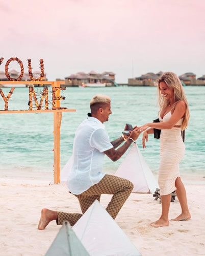 Man City star Joao Cancelo gets engaged to beauty Daniela Machado on Maldives holiday