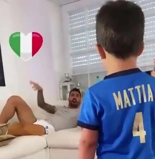 SPIN IT TO WIN IT Watch injured Italy star Leonardo Spinazzola sing national anthem from home with son Mattia following Achilles surgery