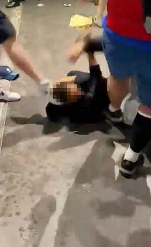 Sickening video shows extent of violence inside Wembley as men are kicked in face