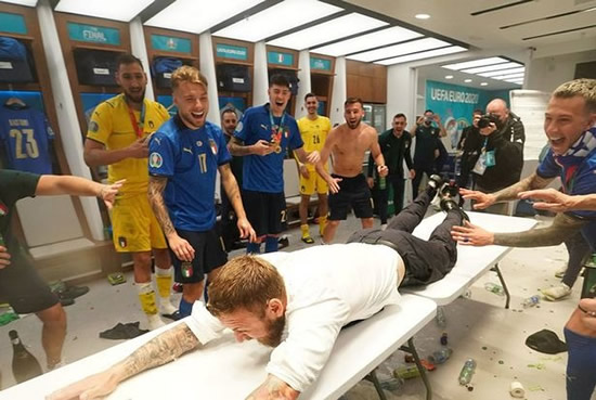 Italy left Wembley dressing room like bomb site - while England neatly piled up pizzas