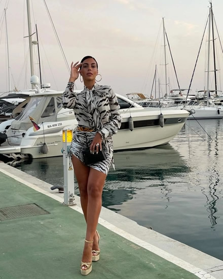 Georgina Rodriguez shows off sensational figure and sparkly ring as Cristiano Ronaldo's girlfriend arrives in Cannes