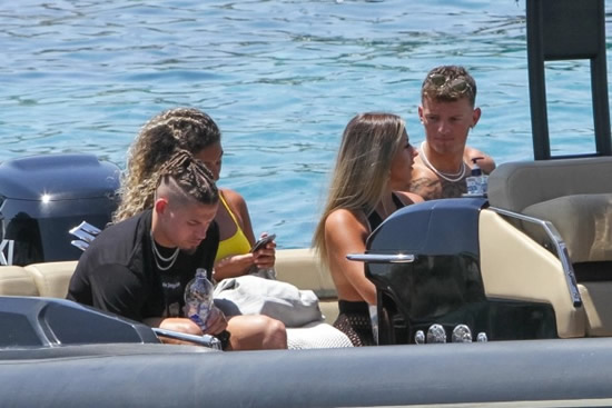 Arsenal-bound Ben White relaxes on yacht with England star Kalvin Phillips on well-earned Mykonos break after Euro 2020