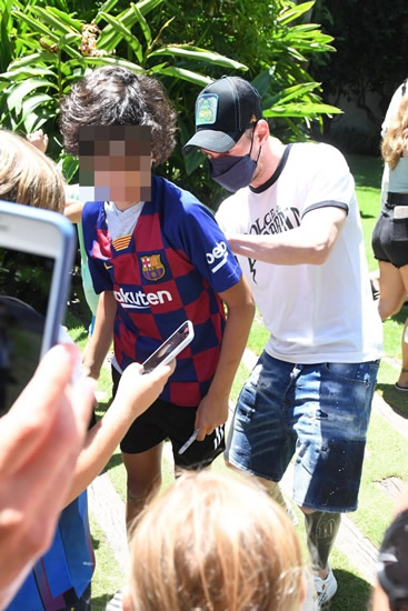 Lionel Messi relaxes with wife and kids after Copa America heroics as Barcelona star signs autographs for fans