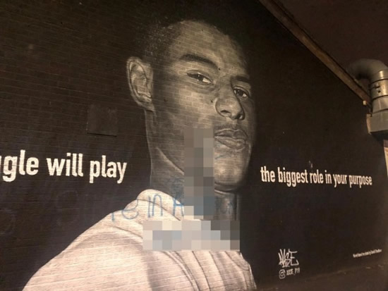 RUINED BY RAIN Marcus Rashford mural destroyed by heavy rain after fans left messages of support to cover racist abuse