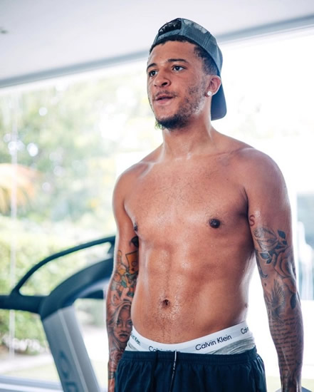 SAN-WOAH Jadon Sancho hits the gym as he steps up bid to be ready for new season after Man Utd’s friendly was axed