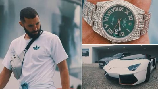 Benzema showcases his luxury holiday... and 24,000 euro watch