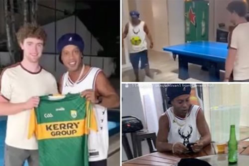 Irish sports star gets dream invite to Ronaldinho's Brazil home - and plays keepie uppie