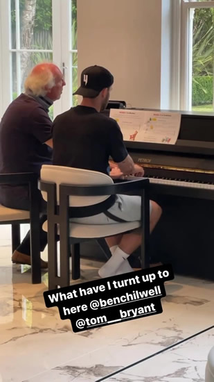 Dele Alli sneakily films pal Ben Chilwell in piano lesson as Chelsea defender learns from kids' music book with tutor