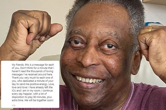 'TOGETHER SOON' Brazil legend Pele thanks fans for support as icon, 80, leaves intensive care following colon tumour surgery