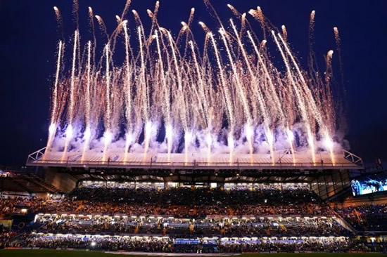 TURN THE AIR BLUE Chelsea celebrate Champions League win with stunning fireworks display for fans at Stamford Bridge before Zenit clash
