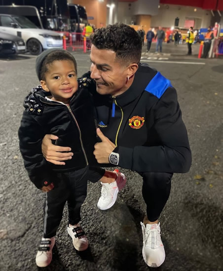 Cristiano Ronaldo makes Fred's son's day by stopping for picture with him and Man Utd pal's sister after win vs Atalanta