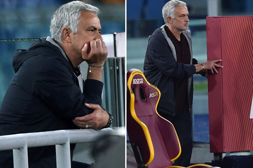 Jose Mourinho SENT OFF against Napoli as Roma manager’s week goes from bad to worse after hammering by Norwegian minnows