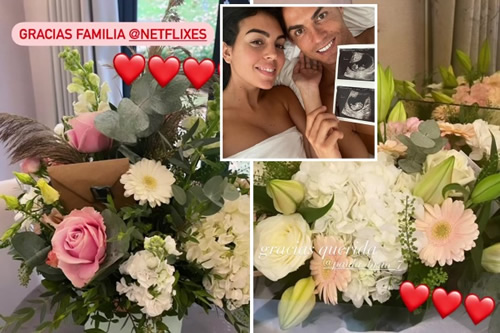 Netflix send Cristiano Ronaldo and Georgina Rodriguez flowers after they announce they are expecting twins