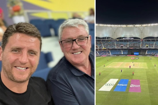 BRUCIE BONUS Steve Bruce seen for first time since Newcastle sacking as he watches England’s cricketers hammer Australia in Dubai