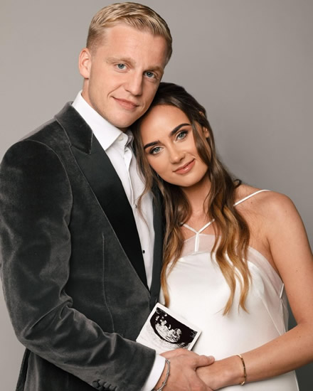 Man Utd star announces he is expecting a baby with Arsenal legend Dennis Bergkamp's daughter Estelle