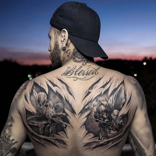 JOKER Neymar reveals dodgy Batman logo on head to go with amazing tattoo as he prepares for clash with Messi’s Argentina