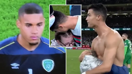 Cristiano Ronaldo Crushed Gavin Bazunu's Dreams After Giving His Shirt To A Young Pitch Invader