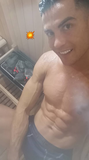 Cristiano Ronaldo strips down to his PANTS as Man Utd star shares steamy sauna picture revealing chiselled physique