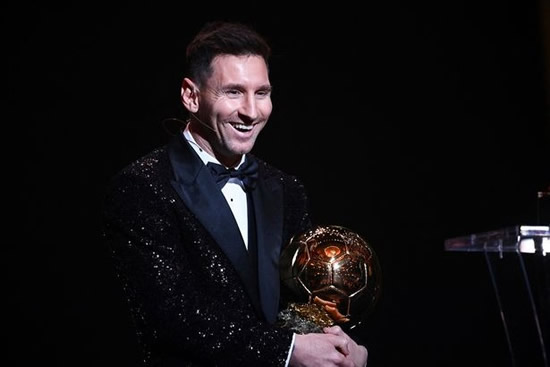 Fans in love with Lionel Messi's sparkly Ballon d'Or suit as he scoops seventh award