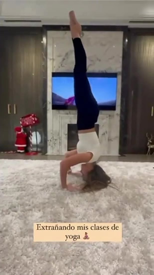 ZEN-CREDIBLE Watch Lionel Messi’s stunning wife Antonela defy gravity with incredible yoga poses in their Paris home