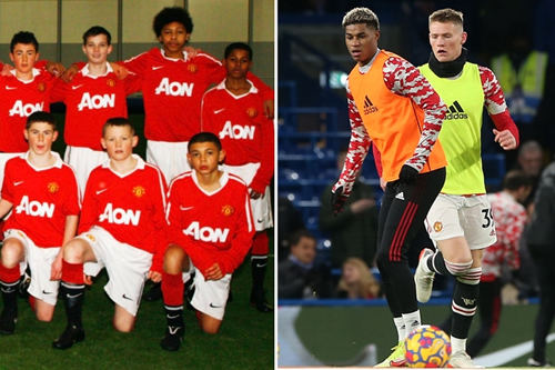 Marcus Rashford posts incredible throwback picture in Man Utd academy alongside Red Devils team-mate Scott McTominay