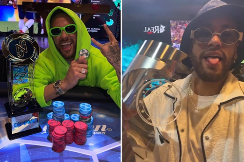 Neymar wins poker tournament after beating pro player ahead of New Year’s Eve party at £2.5m mansion