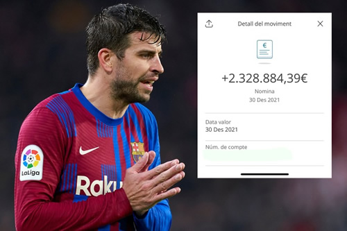 Gerard Pique posts bank statement showing Barcelona wages to hit back at claims cash-strapped club pay him £450k a week
