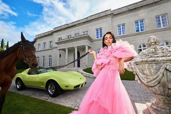 PRETTY IN PINK Cristiano Ronaldo’s fiancee Georgina Rodriguez wows in stunning pink gown as she promotes new Netflix show